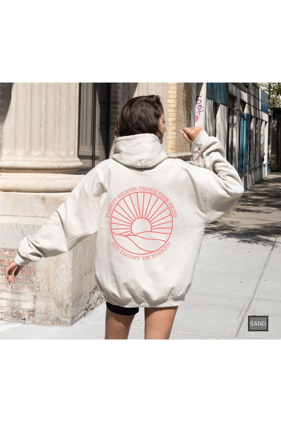 Sunset Hoodie Pink Skies Oversized Tween Girl Gifts Y2K Hoodie Brown Coconut Girl Preppy shirt Beachy Surf Hoodie How Lucky Are We