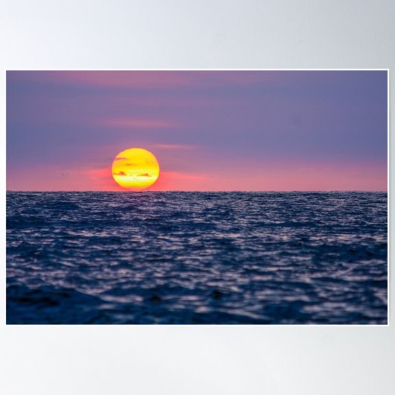 Sunset Horizon Ocean View Poster Wall Art, Modern Wall Decor For Living Room Bedroom, 24x36 UNFRAMED
