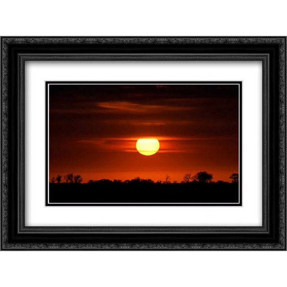 Sunset I 2x Matted 24x18 Black Ornate Framed Art Print by Wold, Beth