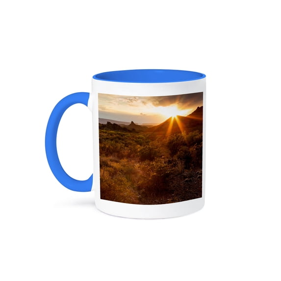 3dRose, Sunset in Big Bend National Park,Texas, 15oz Two-Tone Blue Mug
