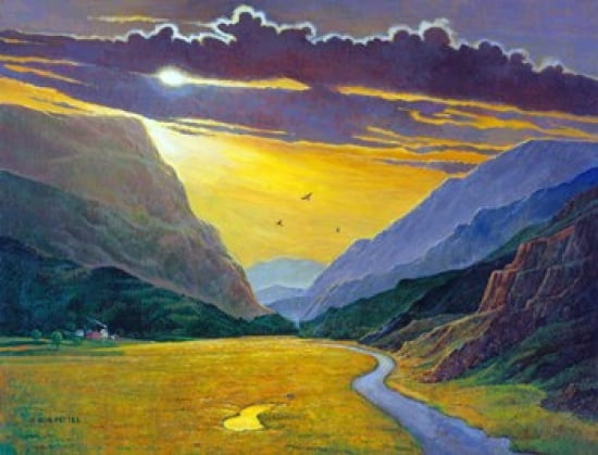 Sunset In Wales Canvas Art - Bob Pettes (17 x 13)