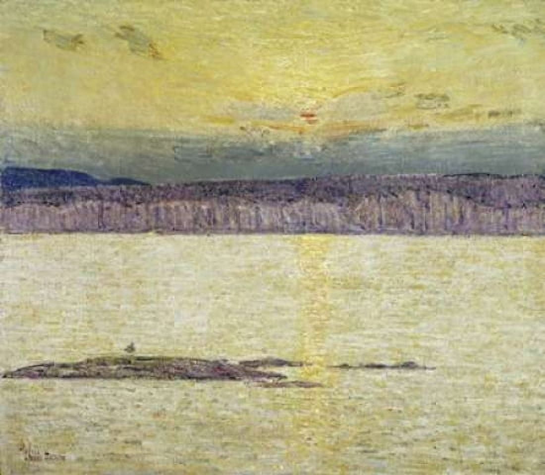 Sunset Ironbound Island Mount Desert Maine Canvas Art - Childe Hassam (24 x 24)