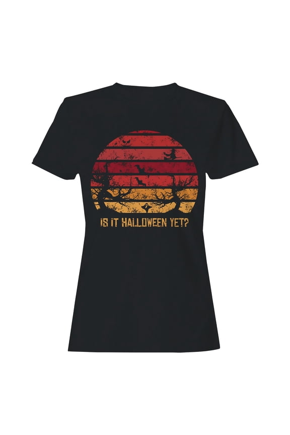Sunset Is It Halloween Yet Bats Women's T-shirt
