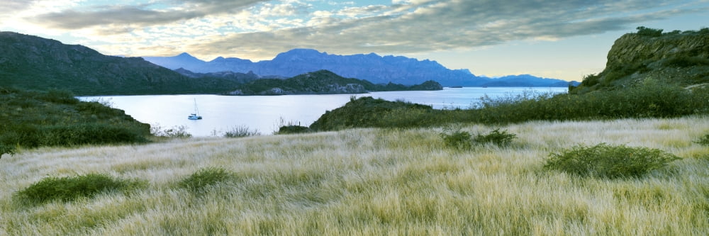 Sunset at Islands of Loreto near Villa del Palmar Punta El Puertecito Loreto Bay National Marine Park Baja California Sur Mexico Canvas Art - Panoramic Images (27 x 9)