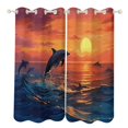 thumbnail image 1 of Sunset Jumping Dolphin Blackout Curtains for Bedroom Curtains Insulated Room Darkening Window Drapes for Living Room, 1 of 7