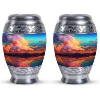 Sunset Keepsake Urns For Human Ashes - Memorial Keepsake - Funeral Urns For Women - - Burial Urns For Adult Human Ashes - Urns Decorative - memorial urns - Human Remains Urn (Size-3",2pcs)