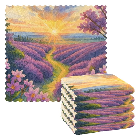 Sunset Kitchen Cloth Dish Towels for Drying Washing Absorbent Dish Rags Reusable soft kitchen dishcloth set 6 Pack