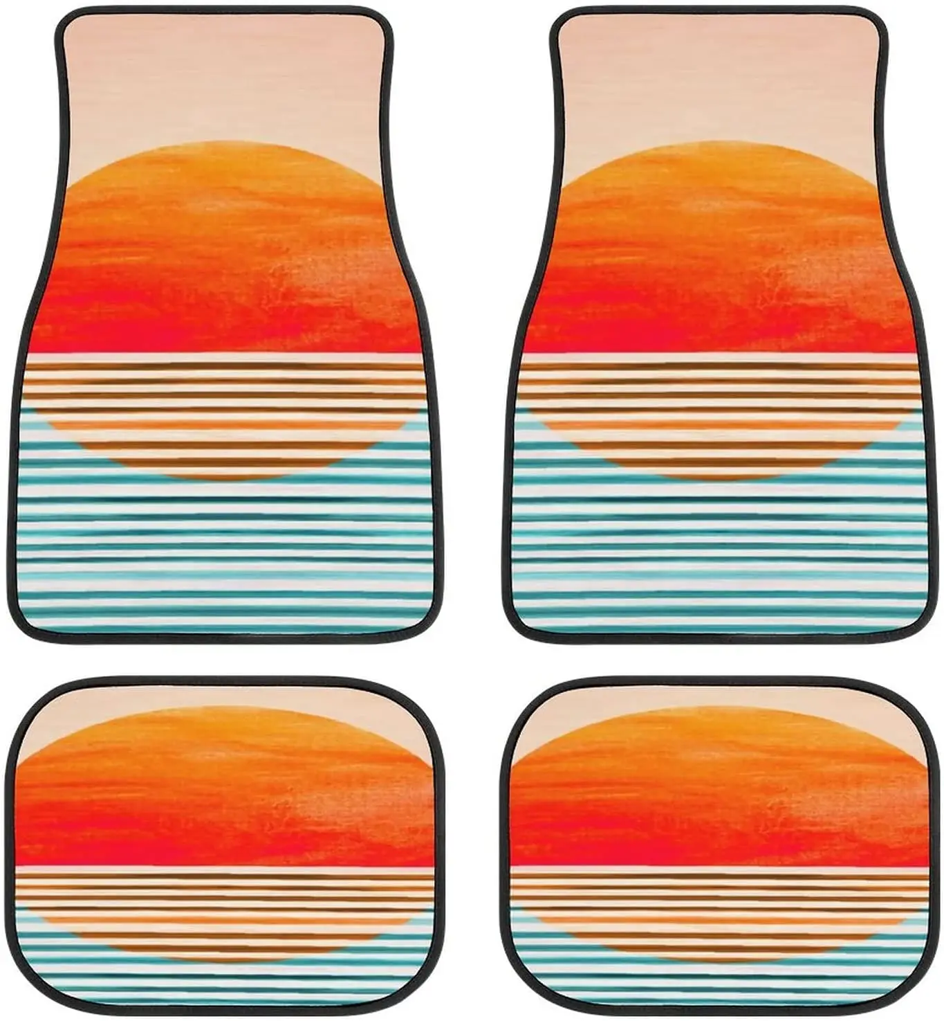 Sunset Ladder Art Colored Car Mats Universal Drive Seat Carpet Vehicle