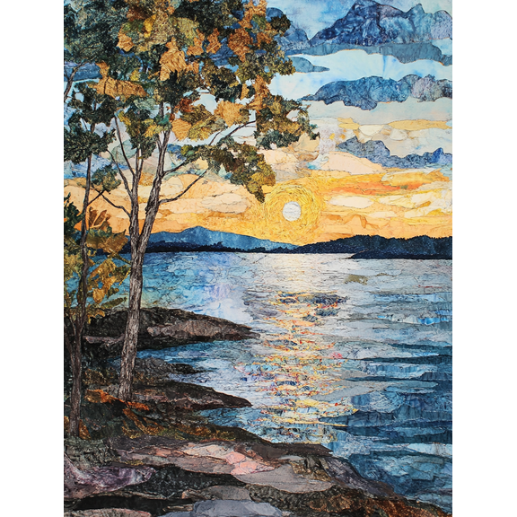Sunset Lake Landscape Canvas Art Print Wall Decor Suitable for Living Room Bedroom Office Bathroom and Kitchen Decoration