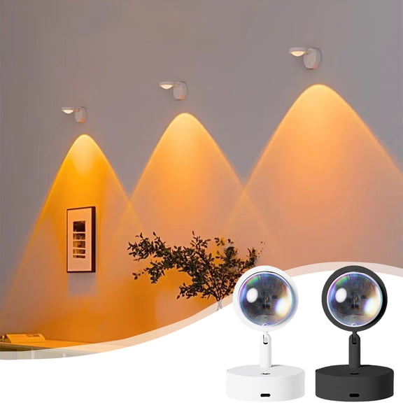 Sunset Lamp under $5! Yannianjz Hanging Rechargeable Sunset Lamp, Movable Night Light for Bedroom, Photo Background Atmosphere Light, Magnetic Wall Lamp with Dimmable Warm Glow