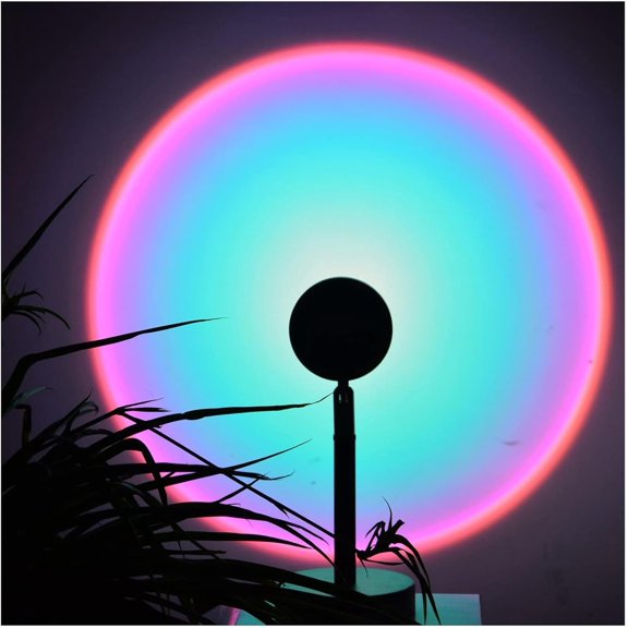 Sunset Lamp Blue and Pink Gradient Night Light Simple Mood Light Decor Bedroom Gaming Room Photography Live Streaming, NO APP, NO Color Changing