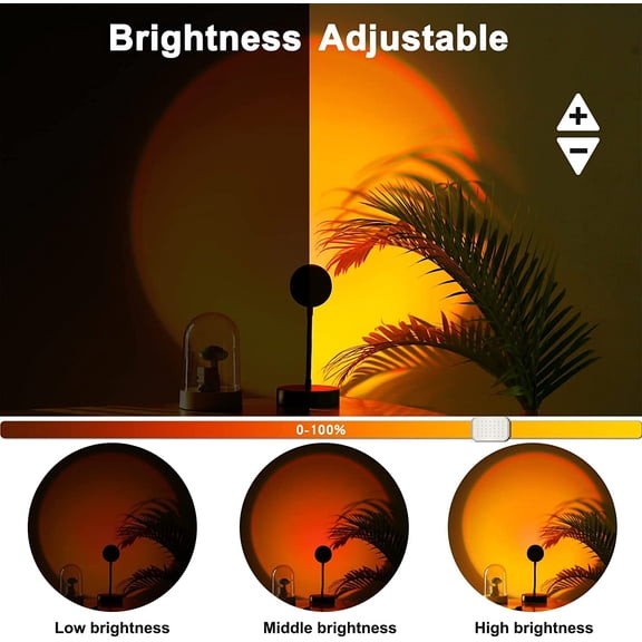 Sunset Lamp Projector - Led Lights for Bedroom, RGB Sunrise Lamp, 10w, 360 Rotation, Mood Lighting, Home/Room Decor, Gifts for Women, Desktop APP Control