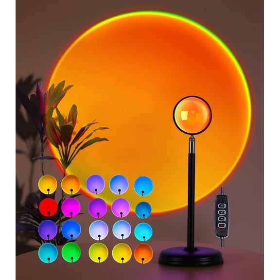 Sunset Lamp Projector,Multicolor Changing Night Light 360 Rotation Rainbow Led Sun Lamp for Photography Backgrounds,Party,TikTop Live,Christmas Gifts, Decor,Mood Lighting