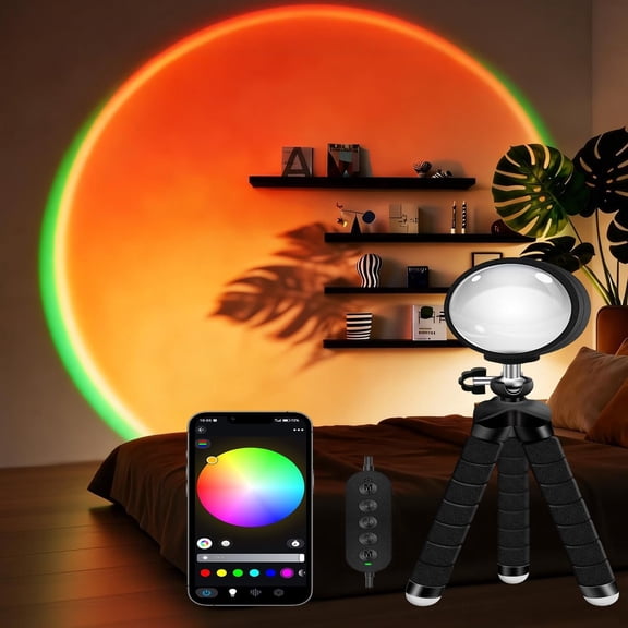 Sunset Lamp with USB Port - 360? Rotatable Multicolor Sunset Light Projector, for Room/Bedroom Decor, Photography, Party, Live | Halloween & Gifts