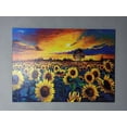 thumbnail image 1 of Sunset Landscape Art, Sunset Nature Landscape Canvas Art, Sunflower Field Art Canvas, Sunflower Field Painting, View Art, Canvas Wall Decor - Gallery Wrapped, 1 of 9
