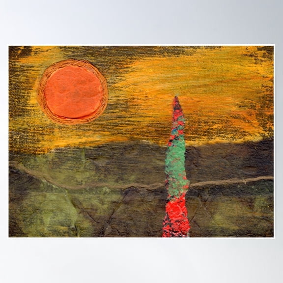 Sunset Landscape Poster Wall Art, Modern Wall Decor, 24x36 UNFRAMED