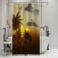 thumbnail image 1 of Sunset Landscape Shower Curtain Summer Beach Tropical Palm Tree Dusk Scenery Curtains Decorative Polyester Fabric Cloth Bathroom Shower Curtains Set with Hooks, 36x72 Inch, 1 of 6