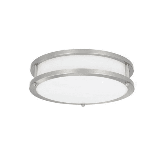 Sunset Lighting 1-Light 12-in Bright Satin Nickel LED Flush Mount Light ENERGY STAR F9913-80-1-4K