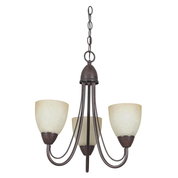 Sunset Lighting F2483 Tempest 3 Light 300 Watt 17.875" Width Chandelier - Bronze