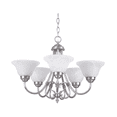 thumbnail image 1 of Sunset Lighting F6345-53 Chandelier with Faux Alabaster Glass, Satin Nickel Finish, 1 of 2