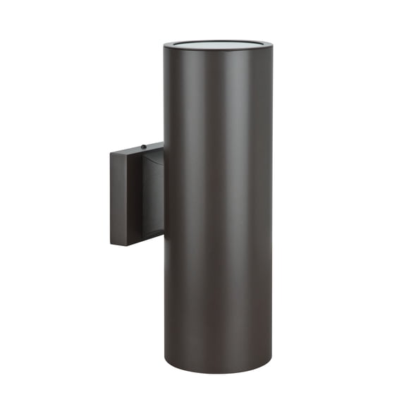 Sunset Lighting F6907-44 Architectural - Two Light Round Outdoor Wall Mount, Oil Bronze Finish