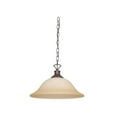 thumbnail image 1 of Sunset Lighting - One Light Bowl Pendant   Rubbed Bronze Finish with Tea-Stained, 1 of 1
