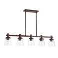 thumbnail image 1 of Sunset Lighting Riella 5Lt Mb Island With Clear Seeded Glass Provincial Bronze F24017-64, 1 of 1