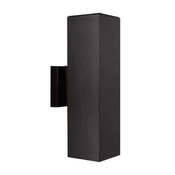 Sunset Lighting Square 2-Light Light Square Exterior 15" H x 4.375 Aluminum Sconce - Oil Bronze Finish F6892-44