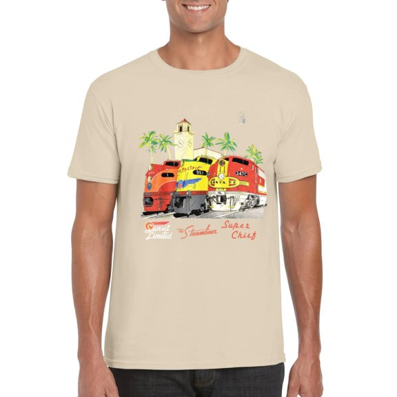 Sunset Limited The Streamliner Super Chief Railroad Enthusiast T Shirt, for men & women, up to size 5XL