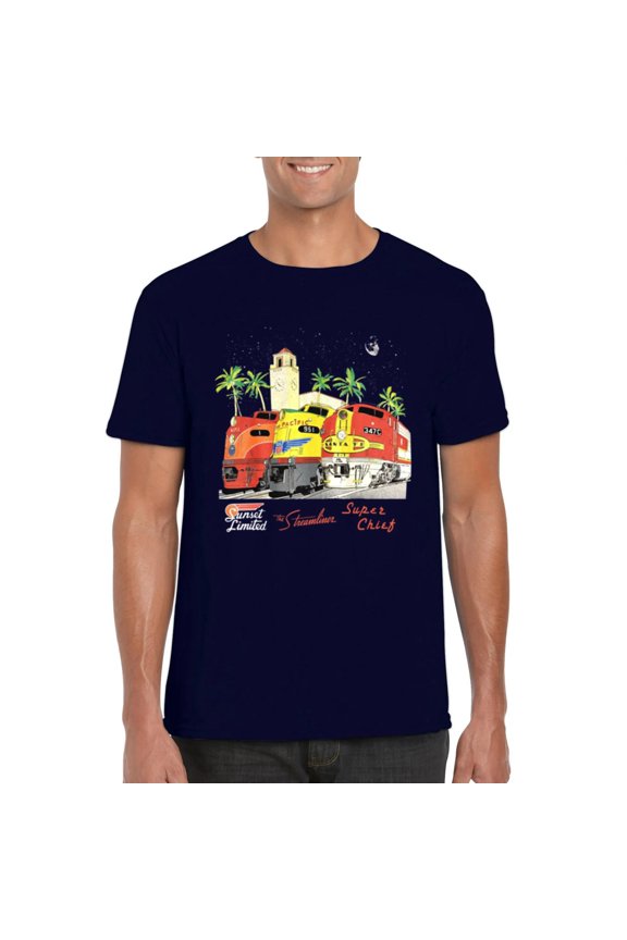 Sunset Limited The Streamliner Super Chief Railroad Enthusiast T Shirt, for men & women, up to size 5XL