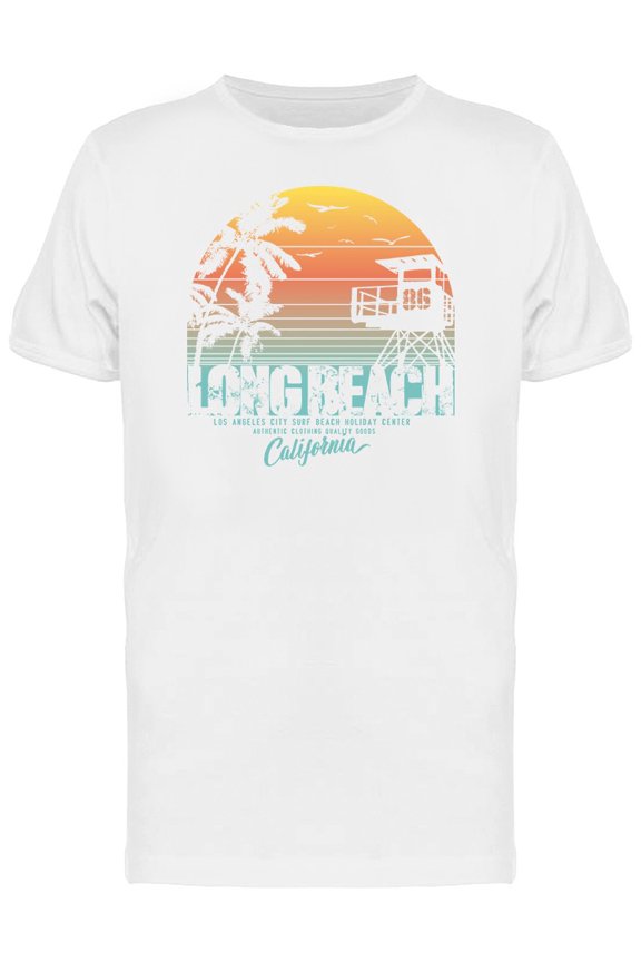 Sunset Long Beach California Tee Men's -Image by Shutterstock