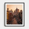 thumbnail image 1 of Sunset from the Manhattan Bridge 03 - Manhattan New York Photography City Street Photography Skyline Architecture Travel Poster Vintage Black Framed Wall Art Print 18 x 24 inches, 1 of 1
