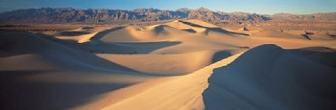 Sunset Mesquite Flat Dunes Death Valley National Park CA USA Canvas Art - Panoramic Images (18 x 6)