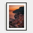 thumbnail image 1 of Sunset over Minori 03 - Minori Campania Italy Photography Sunset Coastal Cityscape Landscape Architecture Scenic Travel Poster Black Framed Wall Art Print 5 x 7 inches, 1 of 8