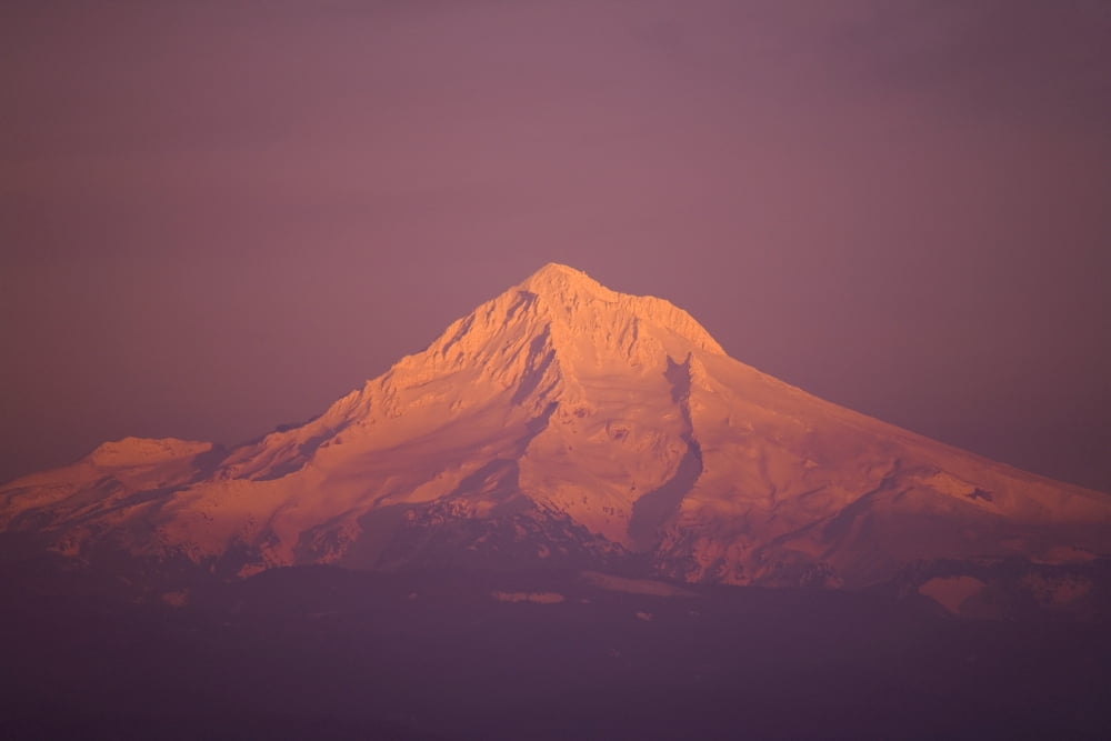 Sunset Mount Hood Oregon United States Of America Canvas Art - Craig Tuttle Design Pics (34 x 22)