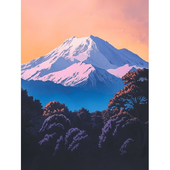 Sunset Mountain Canvas Print/Wall Art Suitable for Living Room Bedroom Office Dining Room and Hotel Decoration.