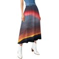 thumbnail image 1 of Sunset Mountain Glow Women High Waist Midi Skirt Elegant Midi Skirt High Waist A-line for Women, 1 of 4