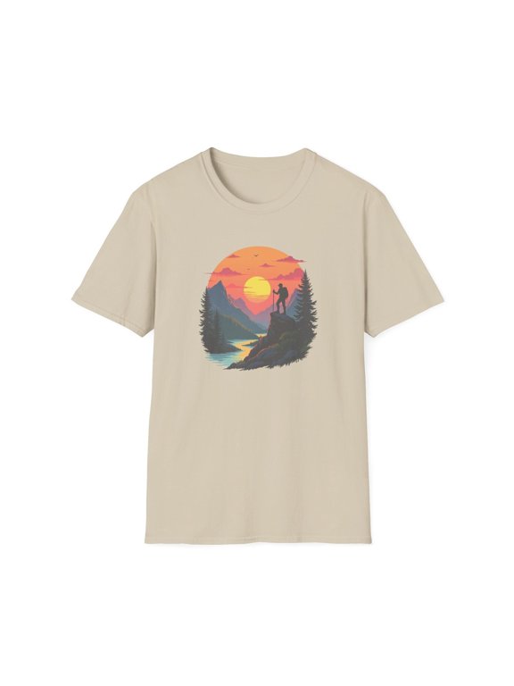 Sunset Mountain Hike Scenic River T-Shirt