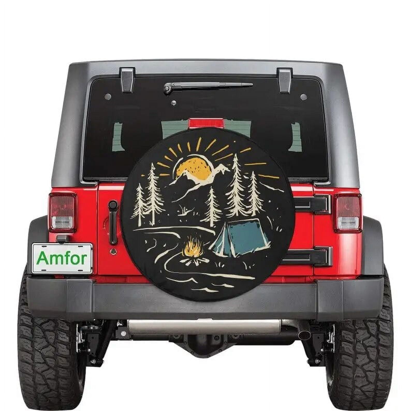 Sunset Mountain Jeep Tire Cover Spare Wheel Cover Camping Mountains