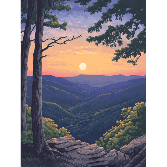 Sunset Mountain Landscape Canvas Art Print Perfect for Living Room Bedroom Office Dining Room and Hallway Decoration