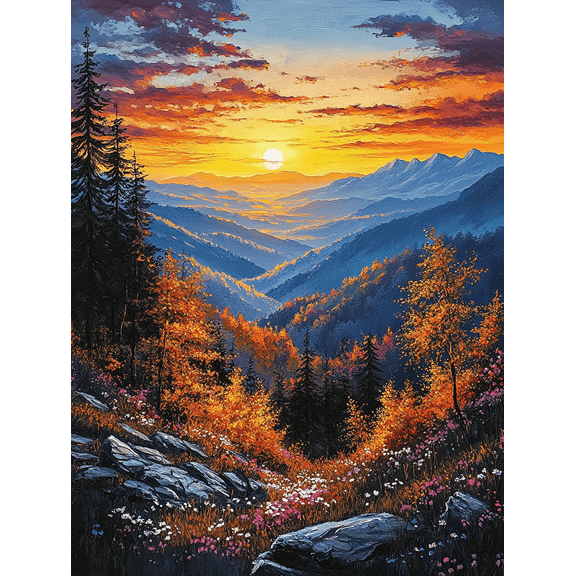 Sunset Mountain Landscape Canvas Art Print Perfect for Living RoomHotel and Gallery Wall Decor