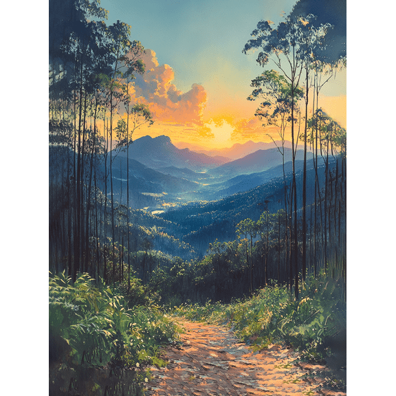Sunset Mountain Landscape Canvas Print/Wall Art Perfect for Living Room Office Hallway and Dining Room Decoration.