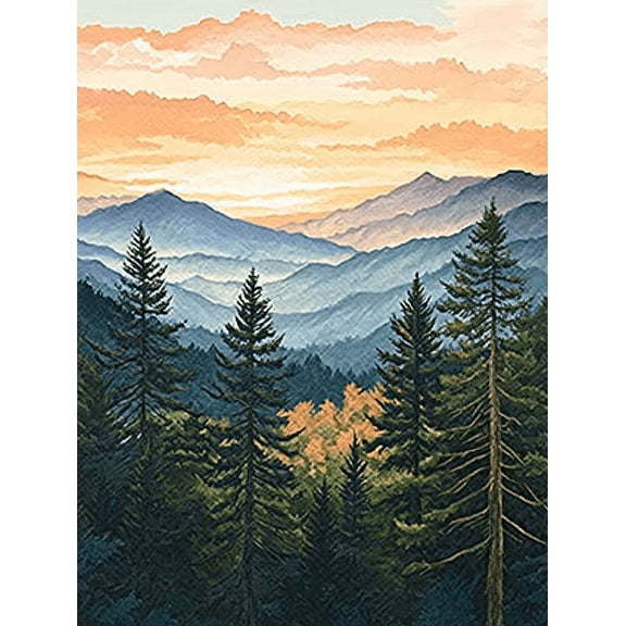 Sunset Mountain Landscape Canvas Wall ArtPerfect for Living RoomBedroomOfficeBathroomDining Room Decoration.
