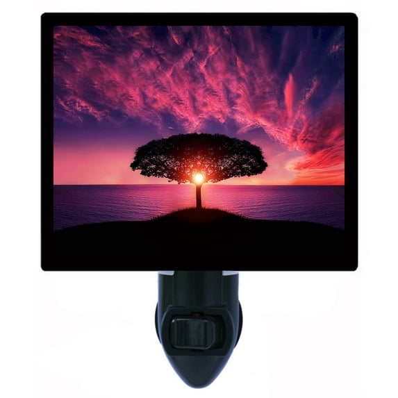 Night Light - Amazing Sunset. | Sunset Theme, Includes Free Switchable Insert, 4W Bulb, E12 Base