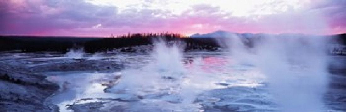 Sunset Norris Geyser Basin Wyoming USA Canvas Art - Panoramic Images (18 x 6)