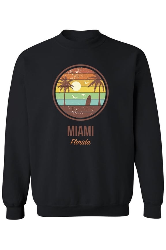 Sunset Of Miami Florida Sweatshirt Men -Image by Shutterstock, Male Small