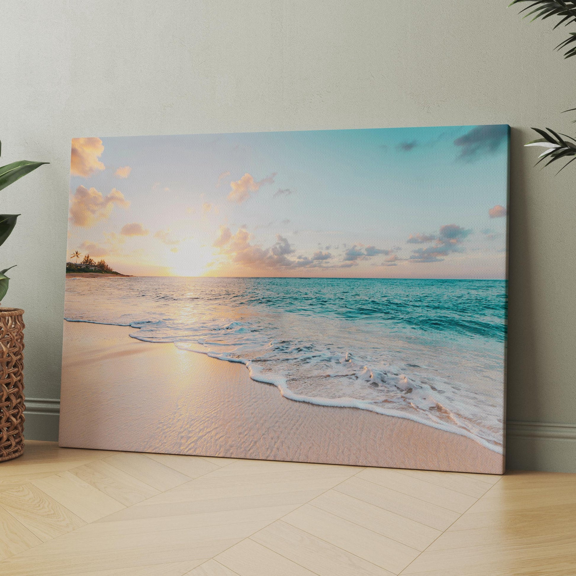 Sunset On North Shore Beach Oahu Hawaii Canvas Wall Art Print - Walmart.com