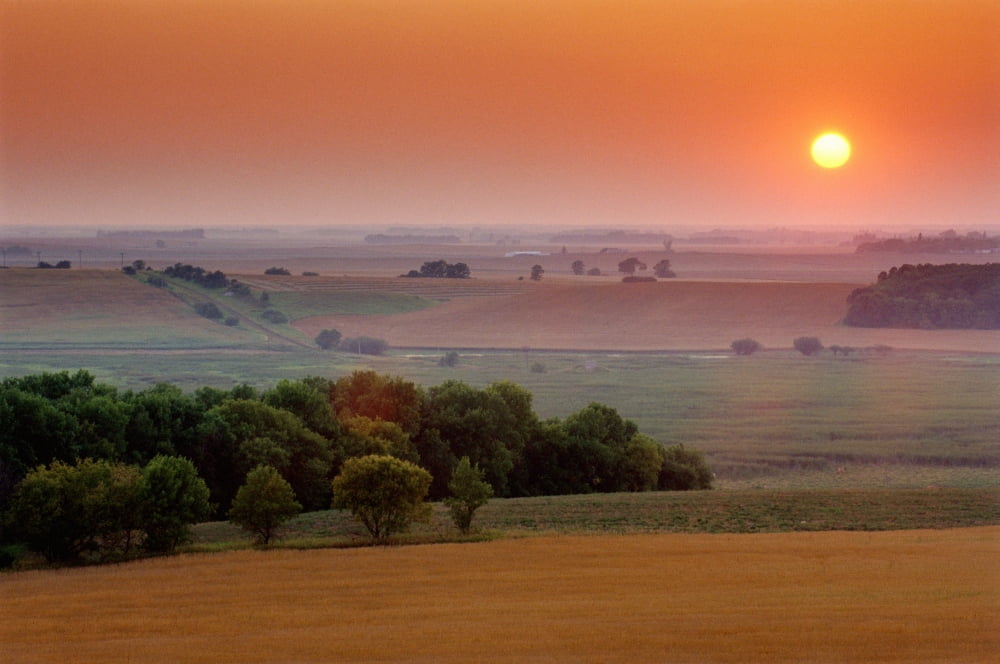 Sunset On The Prairies Holland Manitoba Canvas Art - Mike Grandmaison Design Pics (36 x 24)
