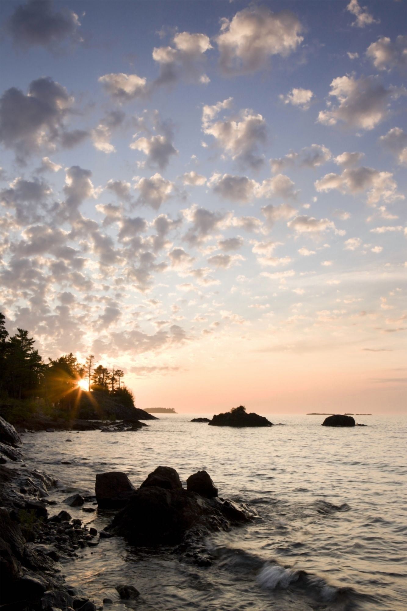 Sunset On The South Shores Of Lake Superior Michigan United States Of America Canvas Art - Susan Dykstra Design Pics (26 x 38)