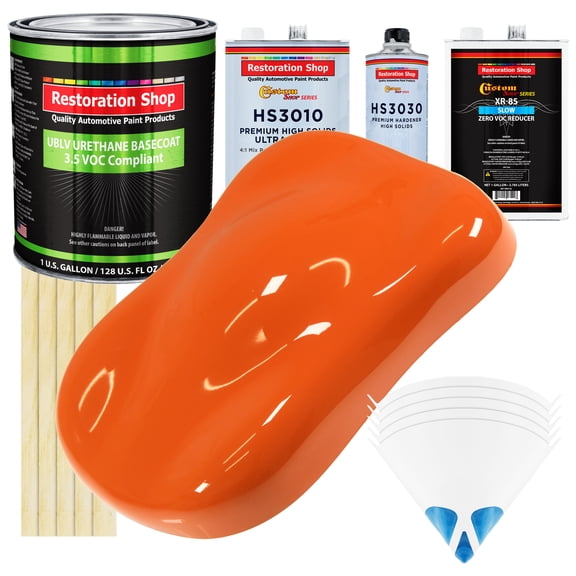 Sunset Orange Low VOC SLOW PREMIUM Paint 1 Gal Kit URETHANE BASECOAT & Clearcoat